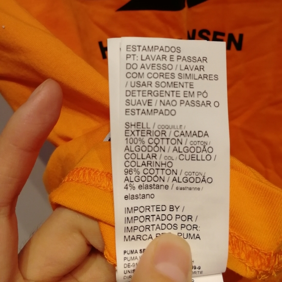 PUMA X HELLY HANSEN Orange Popsicle back graphic tee 100% Cotton Medium NWT - Picture 11 of 14
